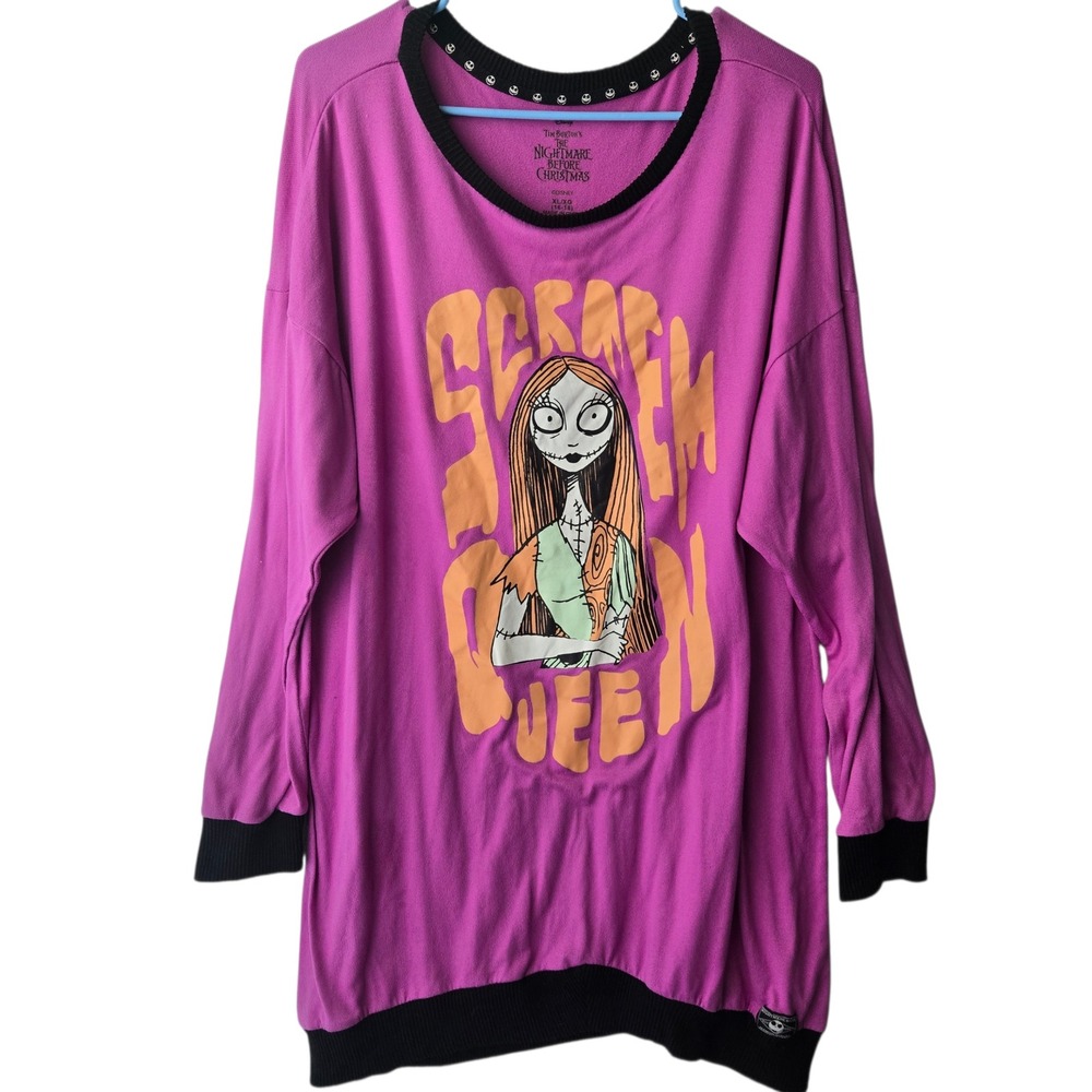 Disney Nightmare Before Christmas Sally Scream Queen Sleep Shirt Purple XL 16-18